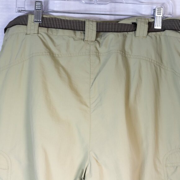ExOfficio Size 14 green cargo multi-pocket belted travel/hiking pants - Picture 5 of 14